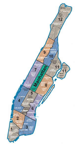 Plano de barrios de Manhattan