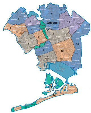 Plano de barrios de Queens