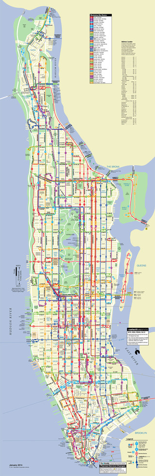 Plano de la red de autobus de Manhattan